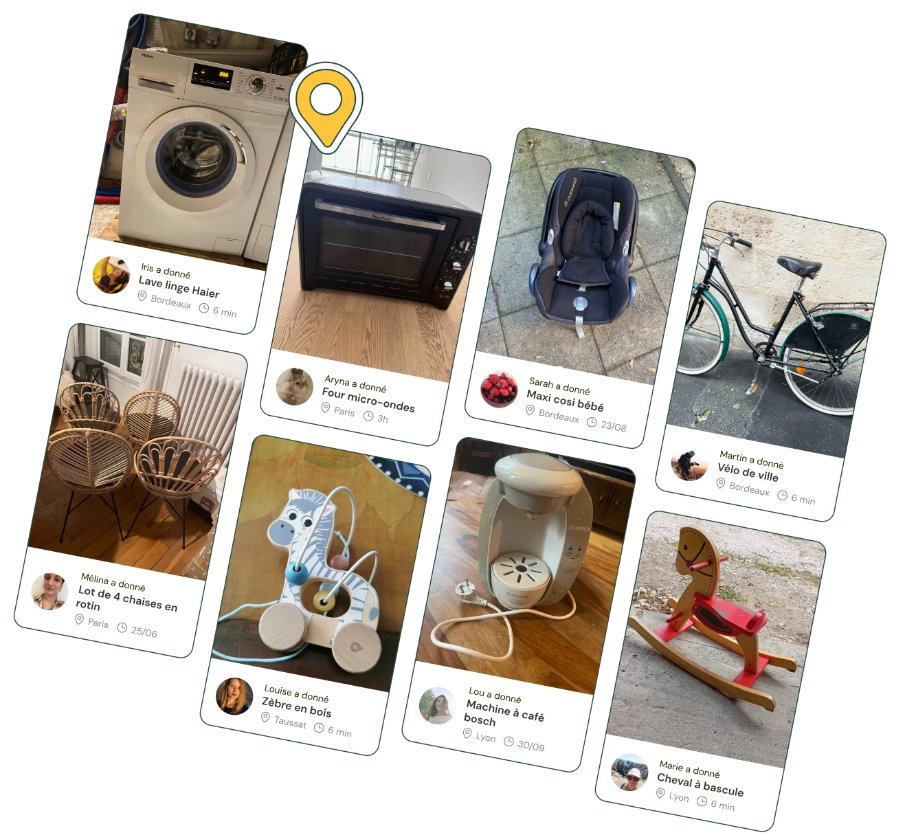 Masonry d'objets Geev