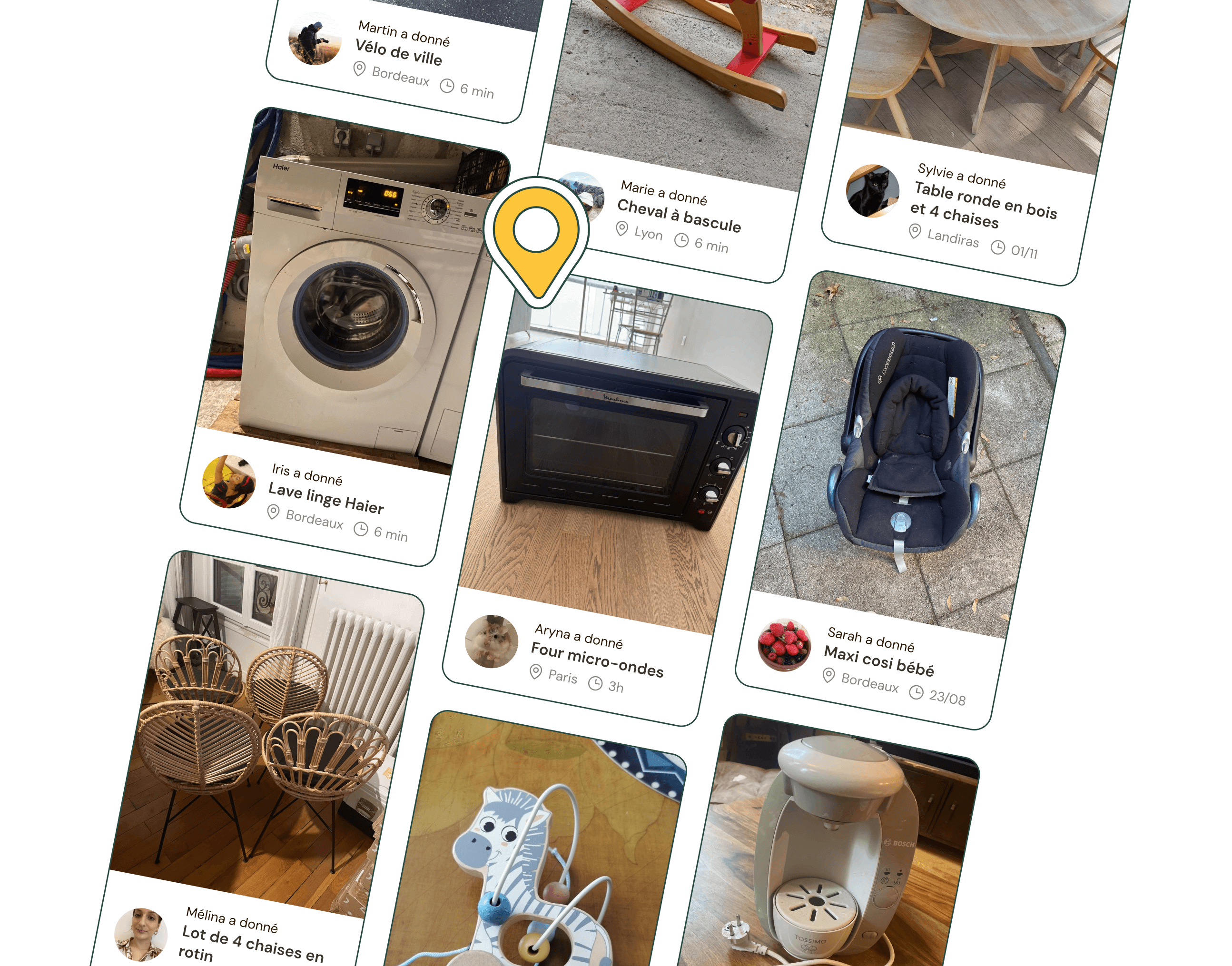 Masonry d'objets Geev