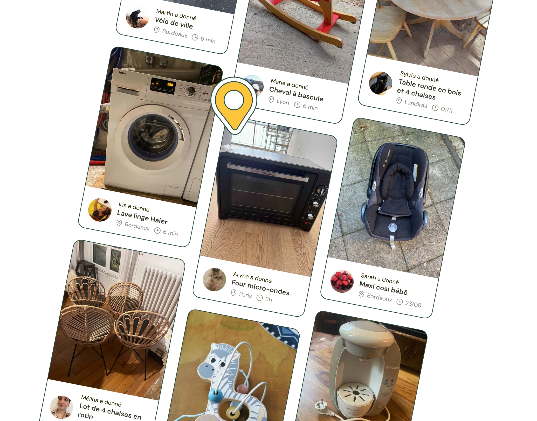 Masonry d'objets Geev